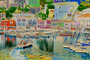 Colorful Greek island Port